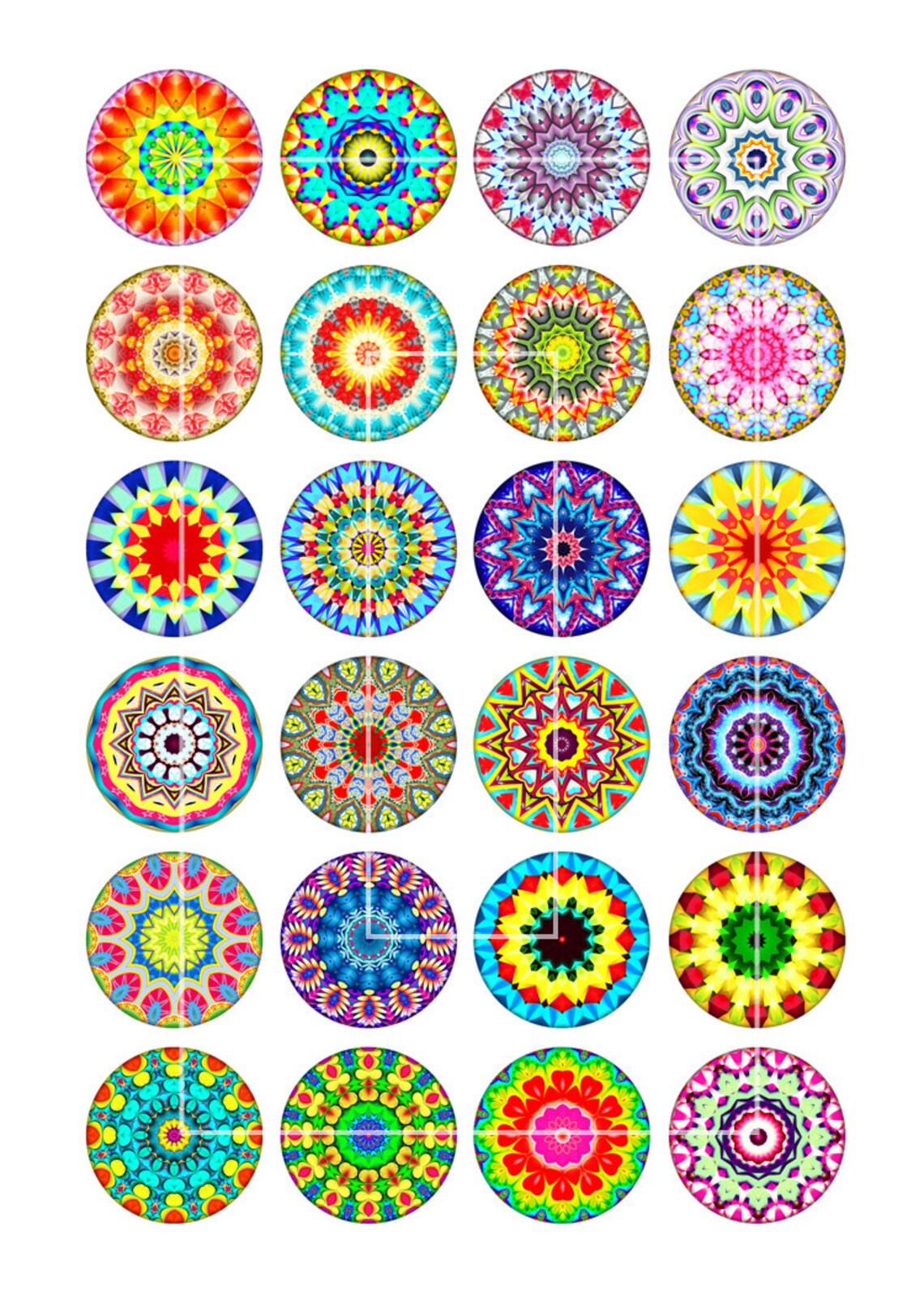Colorful Mandala Printable Download 1.5 1 Circle - Etsy