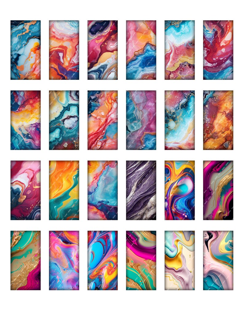 Pode incluir: Um conjunto de 18 fundos digitais abstratos com padr&otilde;es em espiral em cores vibrantes como azul, vermelho, amarelo e roxo. Os fundos t&ecirc;m um efeito marmorizado com acentos dourados.