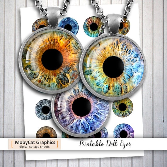 Printable Dolls Eyes 10mm 12mm 14mm 16mm 18mm Round Images Eye | Etsy