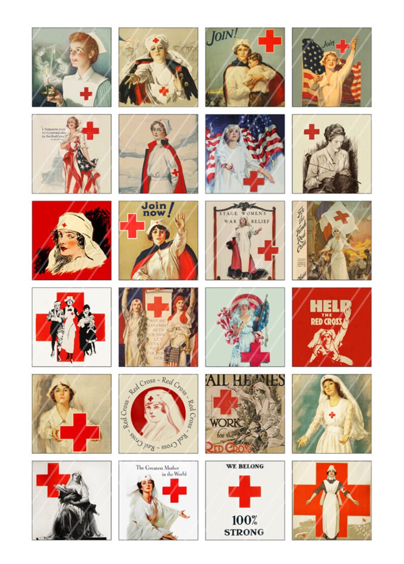 Vintage Nurses Posters WW1 1x1 1.5x1.5 Images for - Etsy