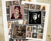 Gypsy Fortune Tellers - Digital Collage Sheet 1.5x1.5" and 1x1" Square Images Instant Download