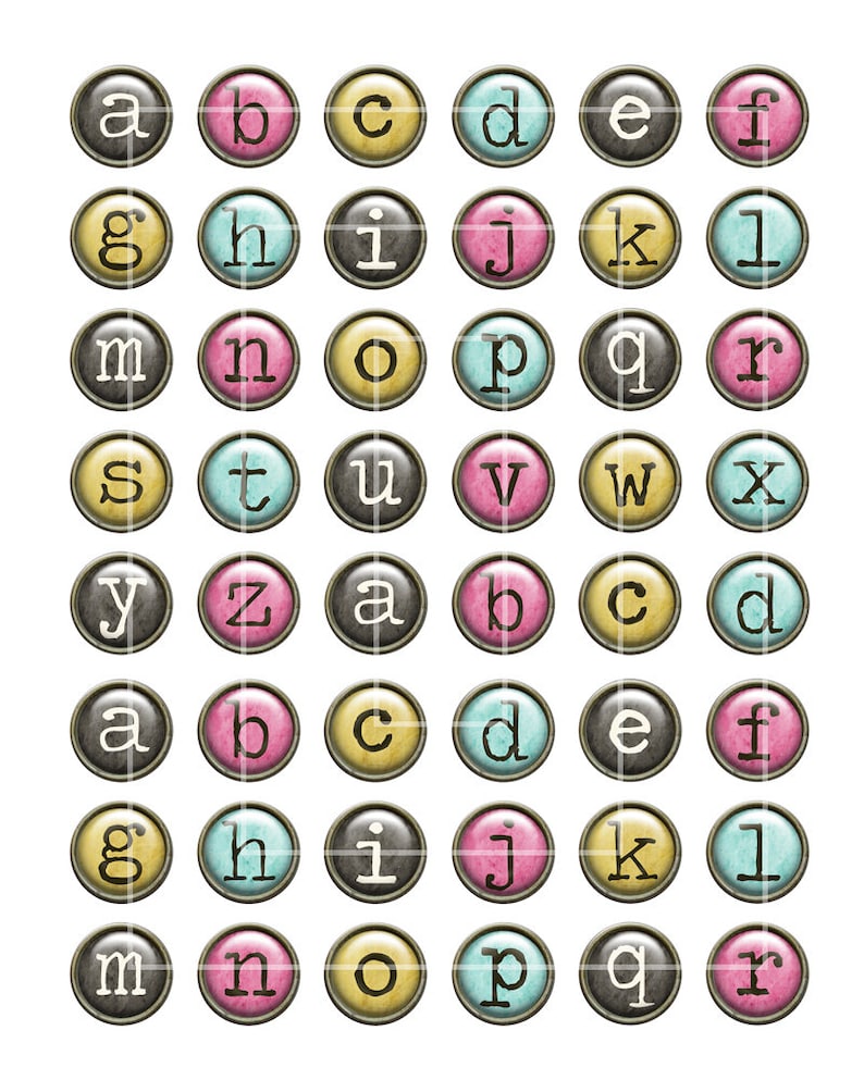 Color Alphabet Letters Digital Collage Sheet Printable Initials for ...