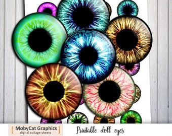 Printable Dolls Eyes 10mm 12mm 14mm 16mm 18mm Round Images Eye | Etsy