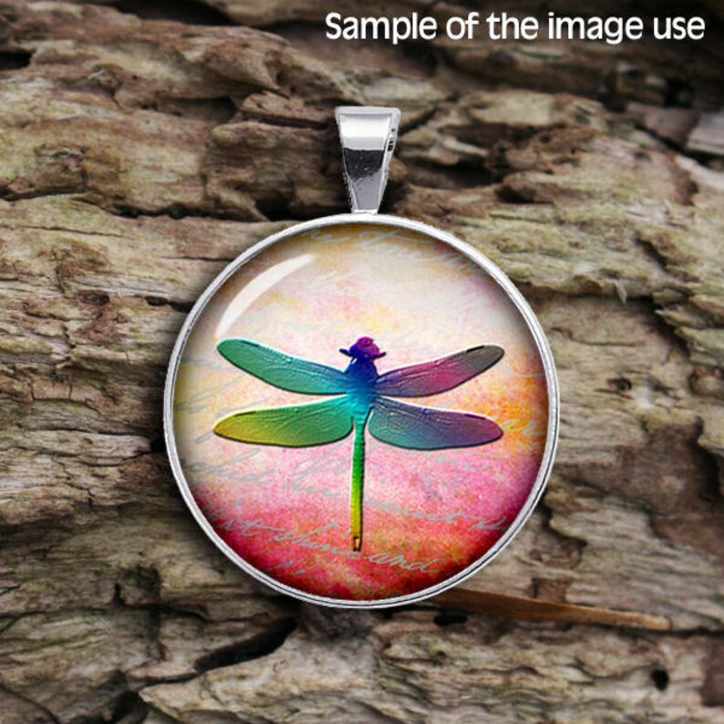 Colorful Dragonfly 10mm 12mm 14mm 16mm 18mm Printable images for earrings cuff links pendants Digital Collage Sheet 8.5x11