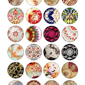 Antique French Designs Round Printable Mirror Images 12mm 14mm 16mm ...