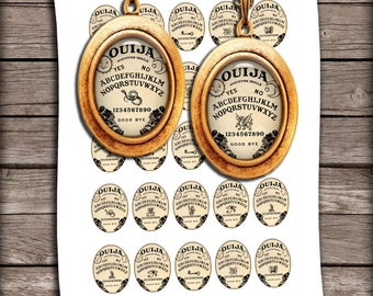 Ouija Board Oval Images 13x18mm 30x40mm 22x30mm 18x25mm for Jewelry Making - Digital Collage Sheet - Instant Download