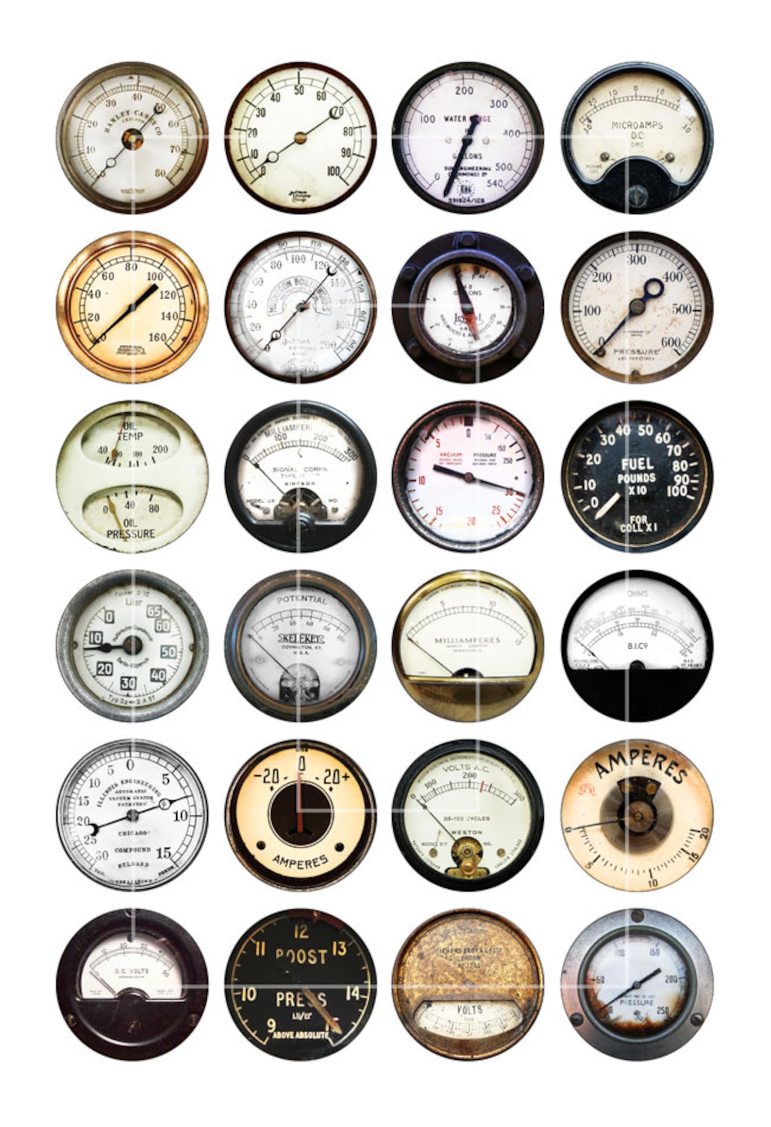 Steam Gauges 12mm 14mm 15mm 20mm Round Images Industrial Etsy