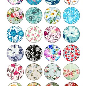 Spring Flowers 10mm 12mm 14mm 16mm 18mm Floral design for Earrings Printable Digital Collage Sheet Instant Down image 4
