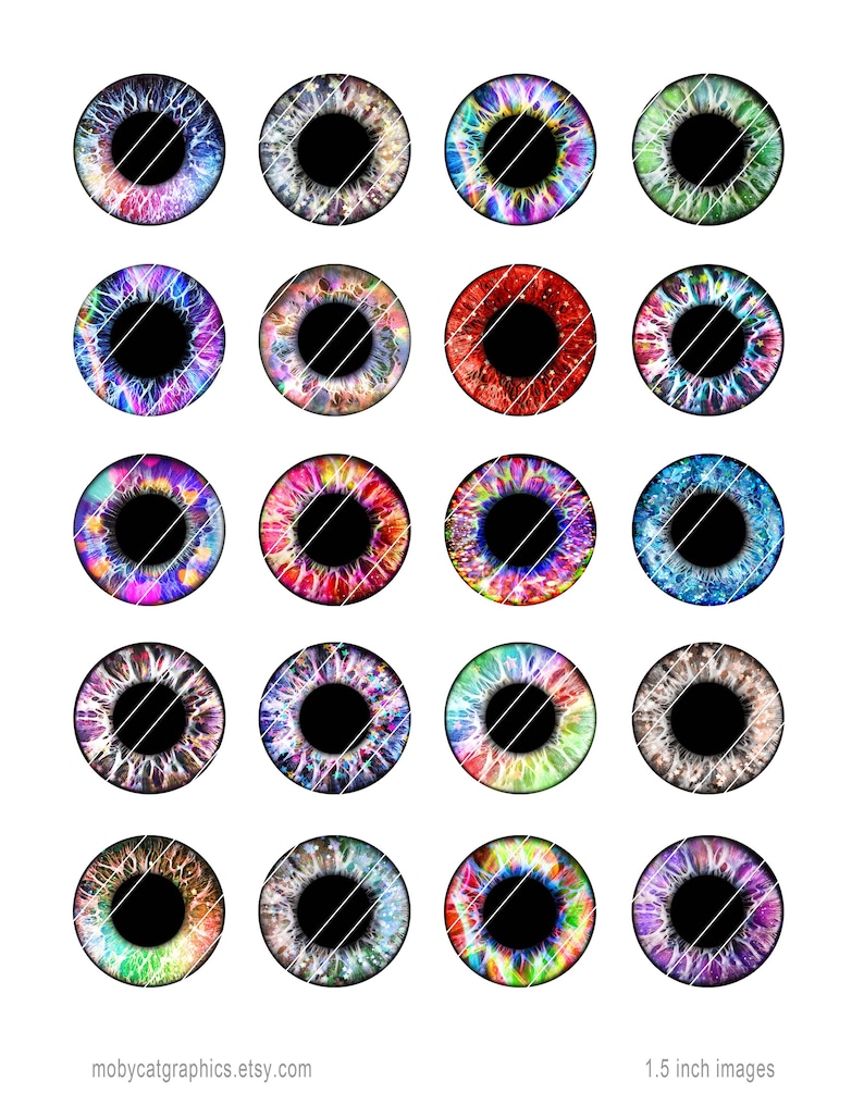 Printable Dolls Eyes From 10mm to 1.5 Inch 12 Sizes - Etsy