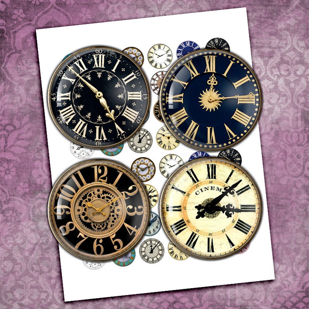 Printable Clock Faces 20mm 25mm 1 Inch 30mm 1.25 Inch Printable Pendant ...
