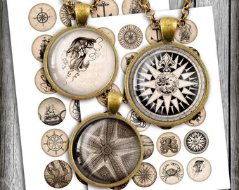 Nautical Images 10mm 12mm 18mm 20mm Circle Printable Images - Etsy