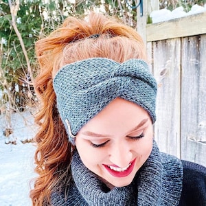 Womens Knit Headband - Twist Headband - Womens Earwarmer - Turban headwrap - Gift for Her - READY TO SHIP - Messy Bun Headband - Christmas