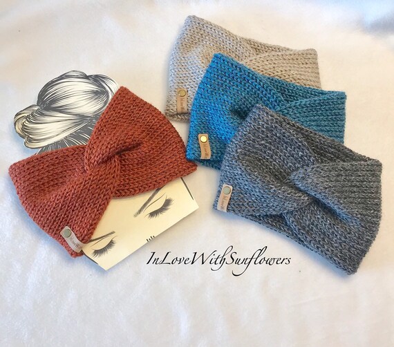 Womens Knit Headband - Twist Headband - Womens Earwarmer - Turban