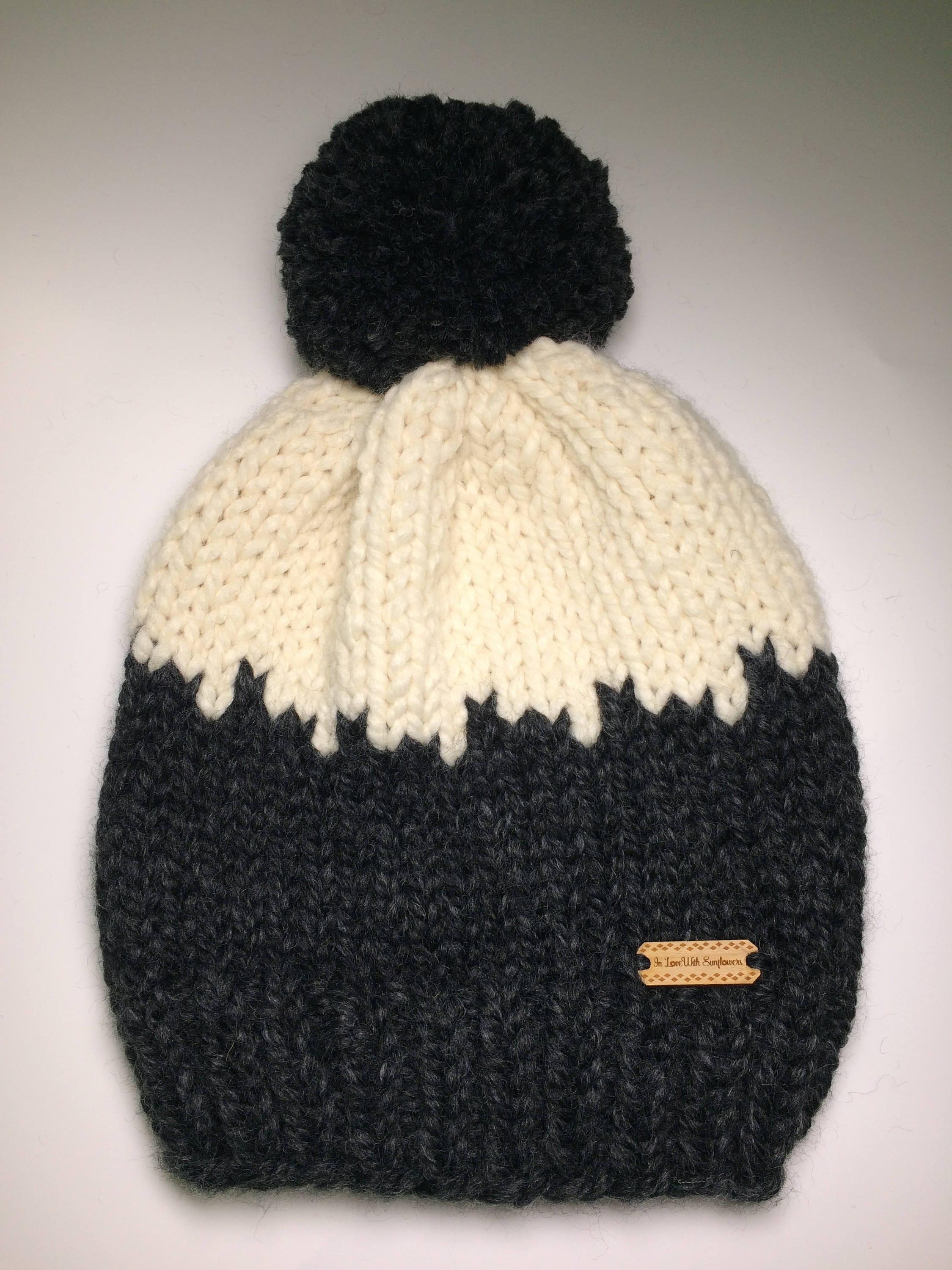 Knit Beanie With Pom Pom Winter Hat Cozy Beanie Fall Etsy