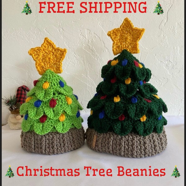 Christmas Tree Beanie Hat - Tree Beanie - Holiday Hat  - Photo Prop - Ready to ship - Adult and Child size beanie - Ugly Christmas Party Hat