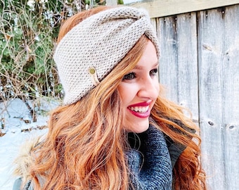 Womens Knit Headband - Twist Headband - Womens Earwarmer - Turban
