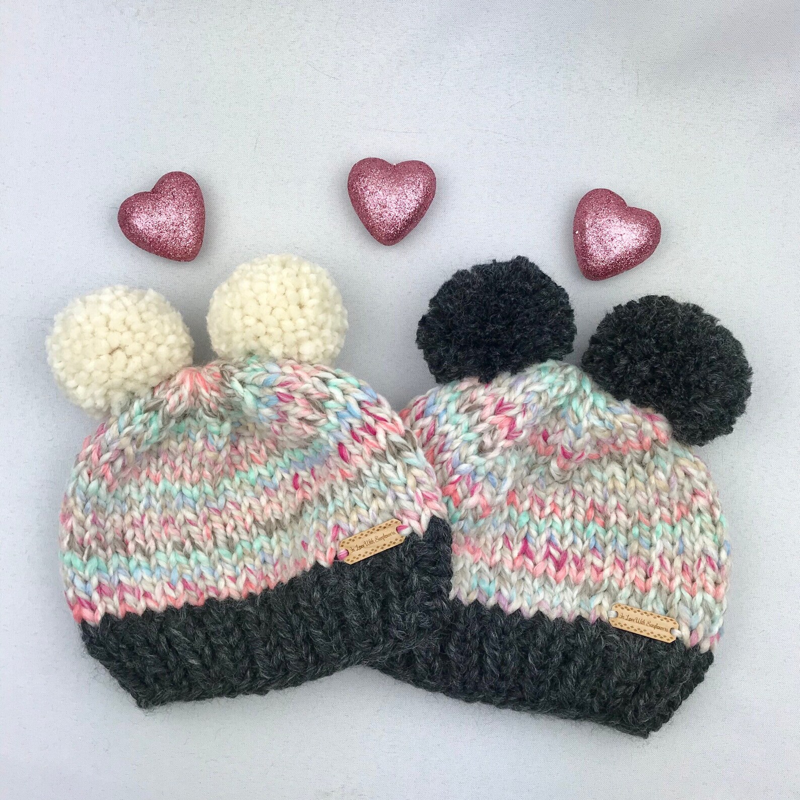 Double Pom Pom Beanie Knit Hat Toddler / Child Size Winter - Etsy