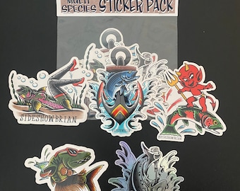 Multi-Species Angler sticker pack by side show brian. 5 stickers from my current lineup of fishing stickers.
