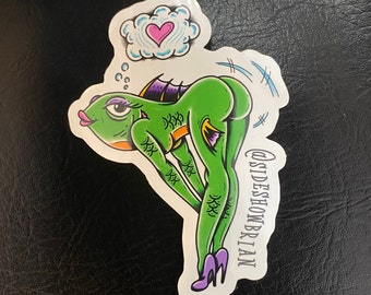 Pre-Spawn Beauty vinyl sticker designed by sideshowbrian tattooer