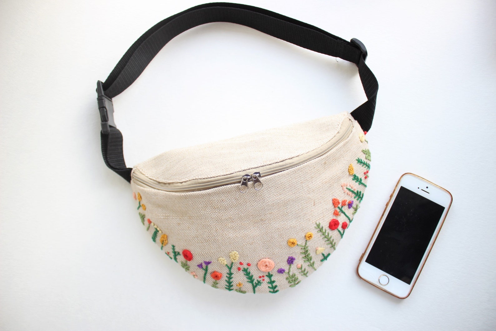 Embroidered Fanny Pack Festival Waist Bag Flowers Embroidery Etsy