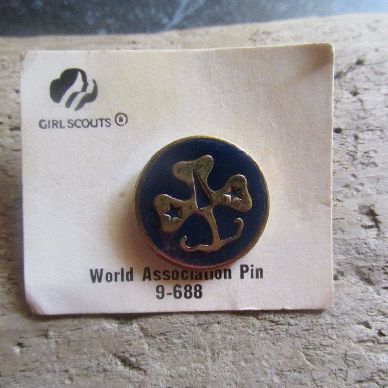 Vintage on Original Card Girl Scouts World Association Pin Etsy