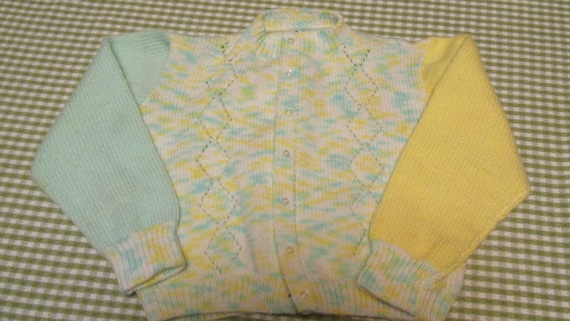 Vintage Handmade Toddler Sweater Handknit Diamond… - image 1