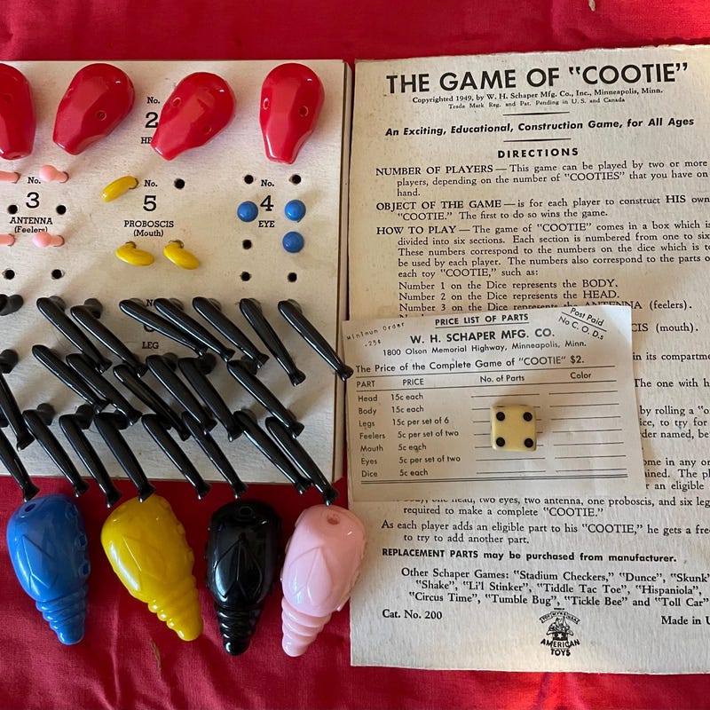 Vintage Cootie Game - Etsy