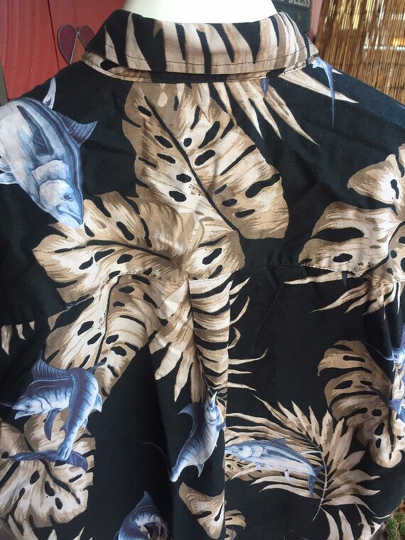 Cafe Luna Fish Tropical Button Down Shirt Size XL… - image 4