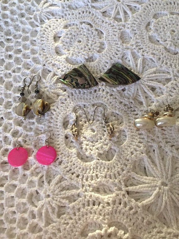Bundle Shell Accents Pierced Earrings Fashion Sta… - image 1