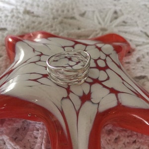 Woven Pattern Band Ring Marked 925 Size 7