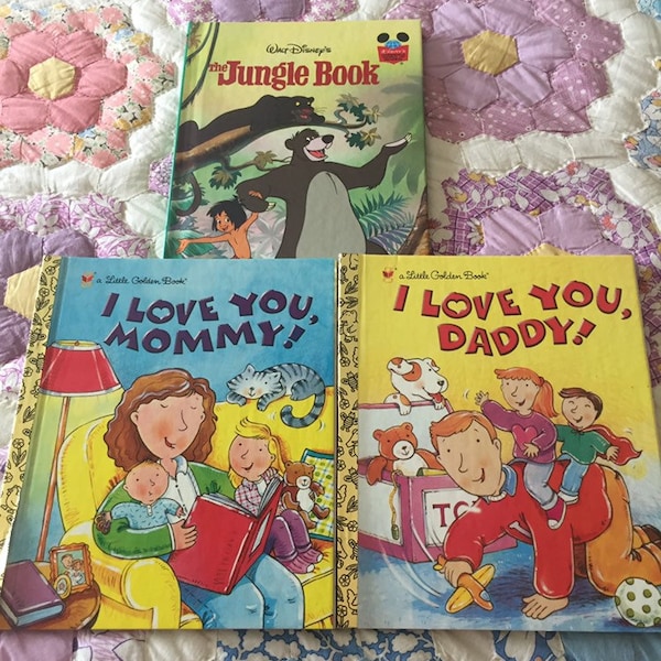Children’s Book Lot Two Golden Books I Love You, Daddy! I Love You, Mommy!  and Disney’s The Jungle Book