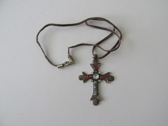 ☆【VINTAGE HOLLYWOOD】☆Delicated Texture Cross Necklac.e sterling-silver-crucifix-