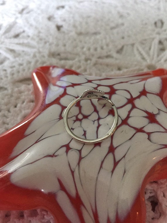 Leaf Pattern 925 Ring Size Six On Ring Sizer Fash… - image 2