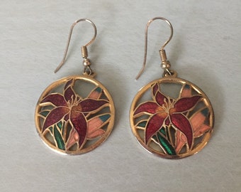 Floral Theme Pierced Earrings Flower Fashion Jewelry