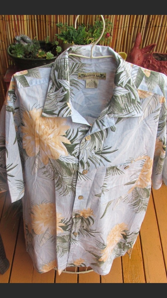 Montego Joe Hawaiian Print Shirt Size Large