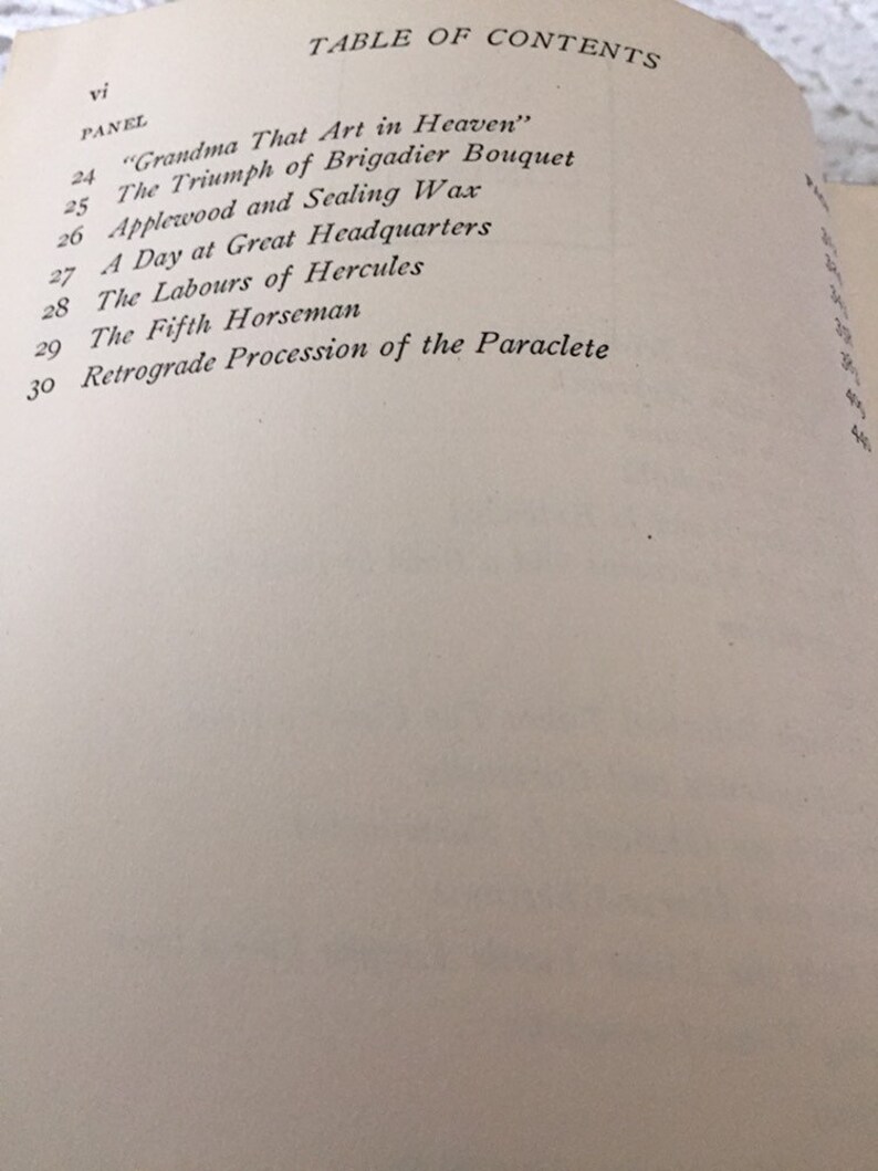 May include: A table of contents for a book with the title "Grandma That Art in Heaven" and a list of chapters with page numbers.