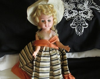 Vintage Hard Plastic Bonnet Doll Open and Close Eyes