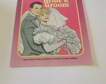 Uncut Paper Doll Book Bride & Groom A Golden Book 1990