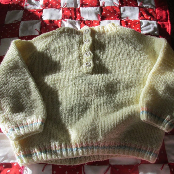 Vintage Handknit Baby or Small Toddler Sweater Ba… - image 2