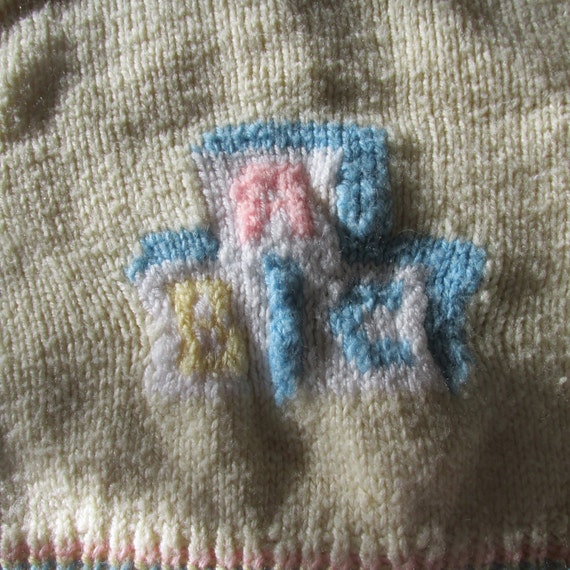 Vintage Handknit Baby or Small Toddler Sweater Ba… - image 3