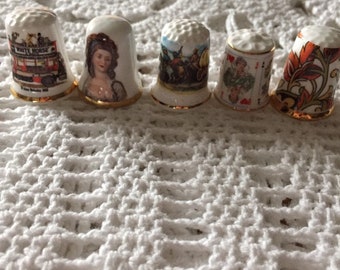 Fine Bone China Thimbles Made in England Lot Collectibles