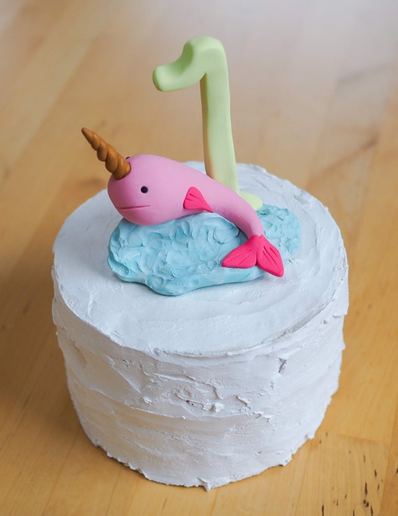 Narwhal Cake Topper Birthday Keepsake Etsy