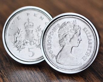 FIVE PENCE COINS 1968-1989.IDEAL BIRTHDAY SMALL GIFTS,