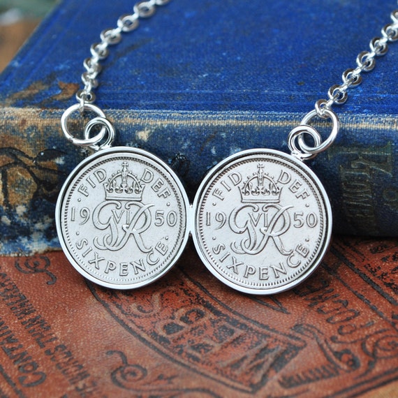 Double Coin Necklace 62nd Birthday 1960 