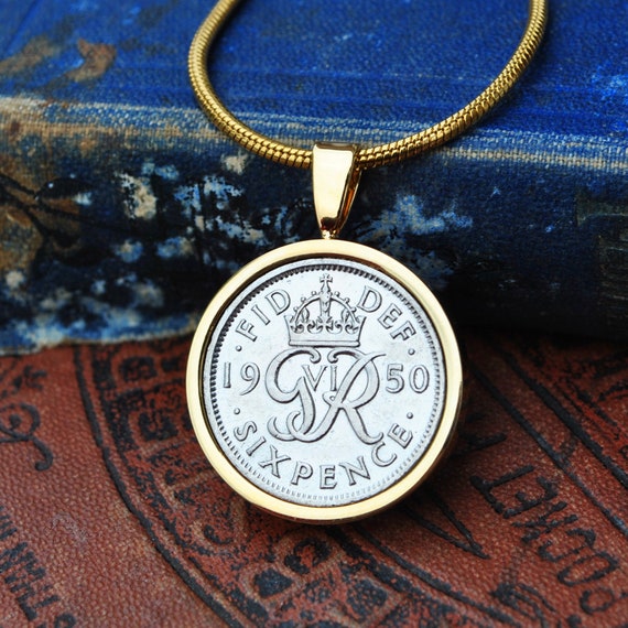 1947 to 1967 SILVER CASED PENDANT NECKLACE SIXPENCE COIN PICK YOUR YEAR
