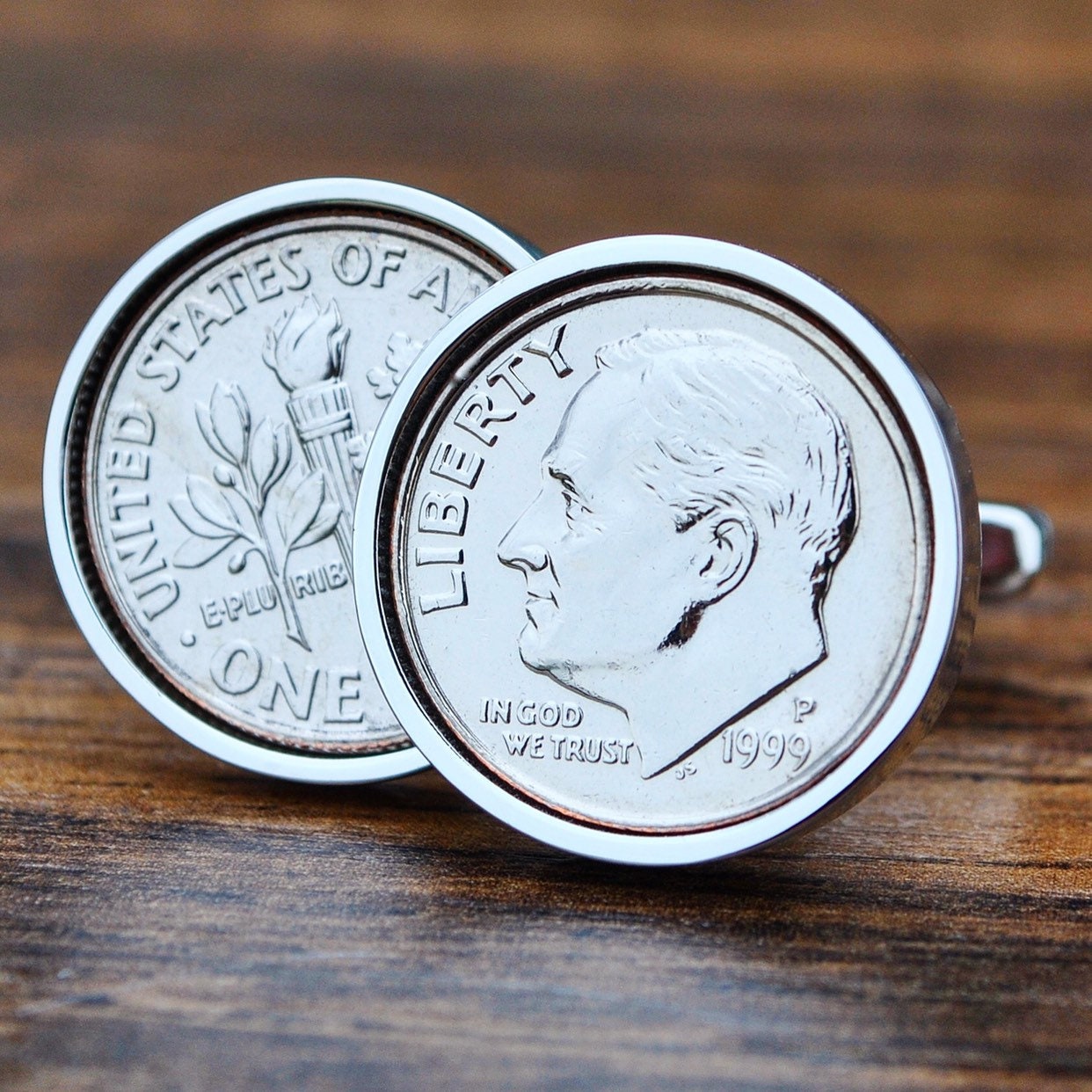 1999 20th  Birthday Gift  Dime Cufflinks 20th  Birthday 