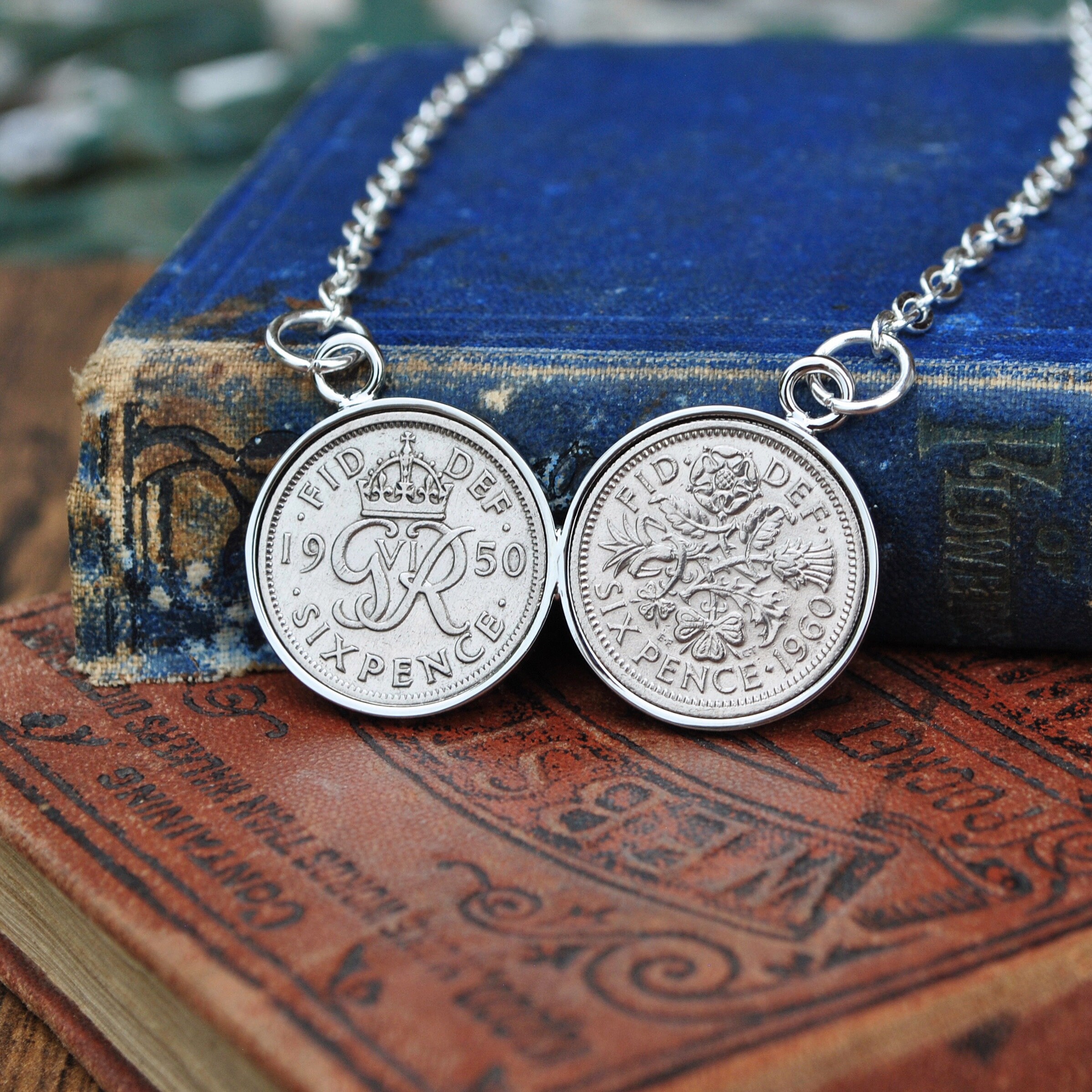 Double Coin Necklace 62nd Birthday 1960 