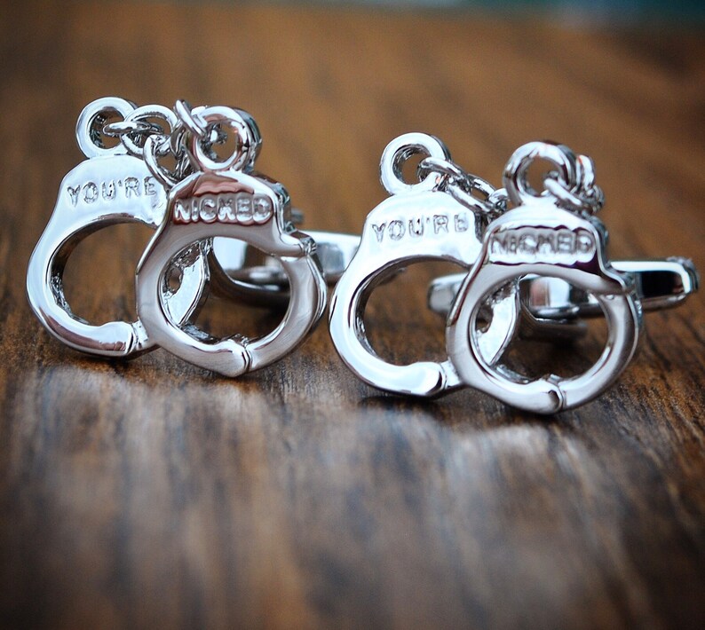 Police Gift Cufflinks Police Officer Gift Handcuff Gift Etsy