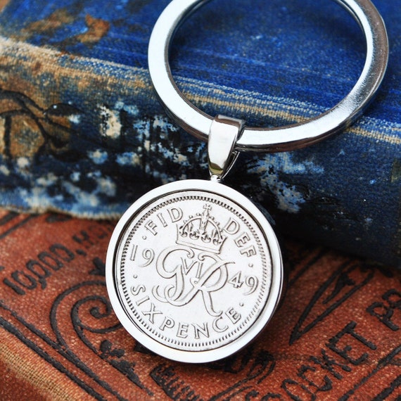 1949 70th birthday lucky Sixpence charm Pendant wedding anniversary royal gift