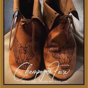 Medieval Front Lace Boot Turnshoe Kit for men and women (pattern, soles and Instructions only) You sew the shoes with your leather
